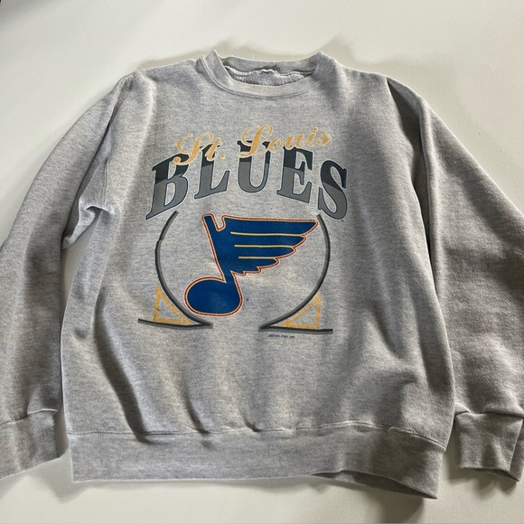 Vintage St Louis Blues NHL Hockey Sweatshirt Pullover Heather Gray Size M *read - Picture 1 of 7